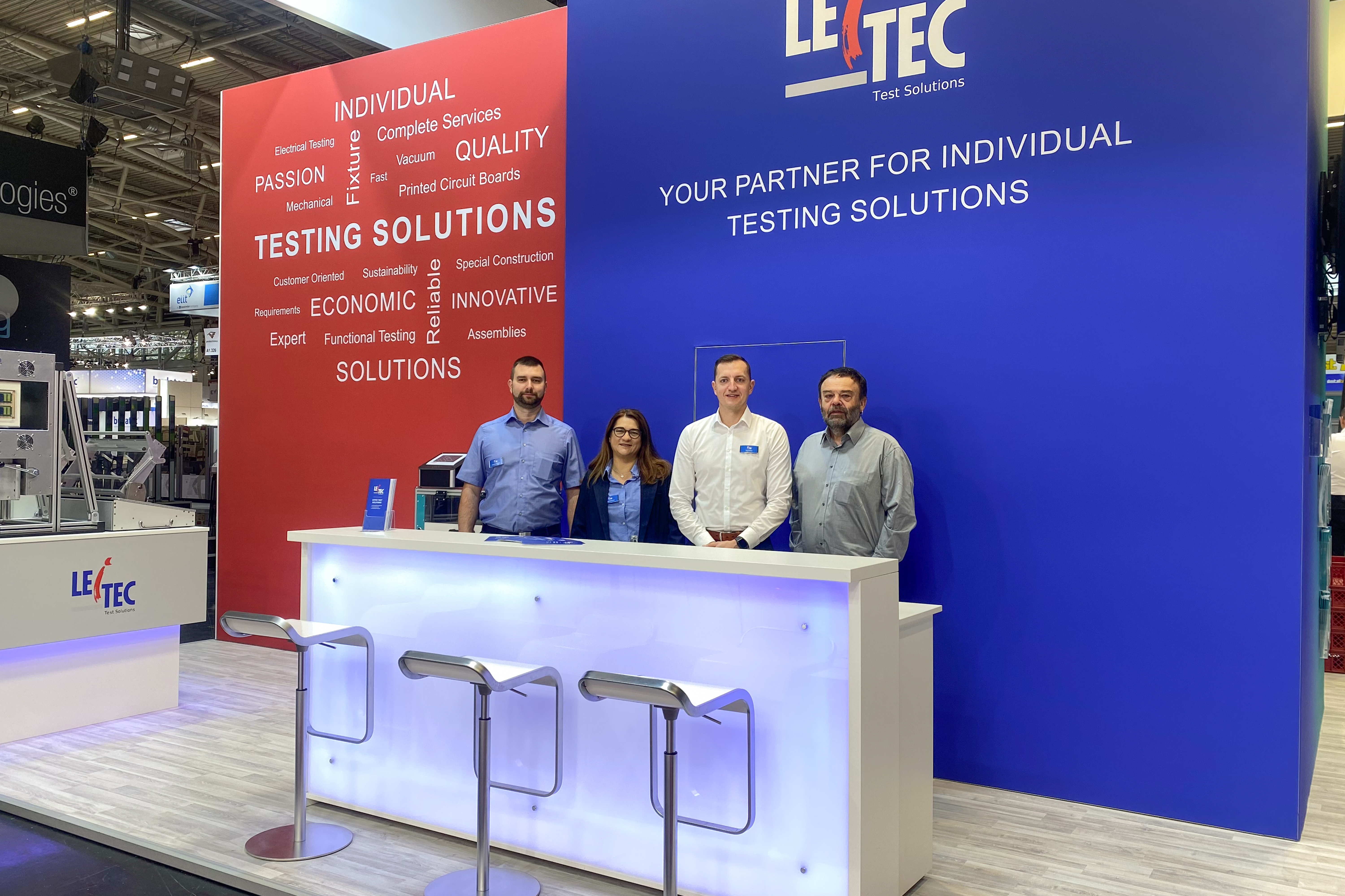Leitec trade fair team at Productronica